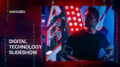 未来的数字技术幻灯片抽象艺术和商业AE视频