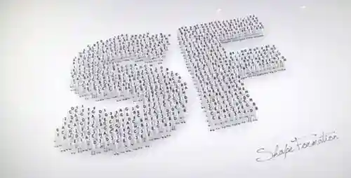 形状形成视频显示图表和航拍组成文字AE视频