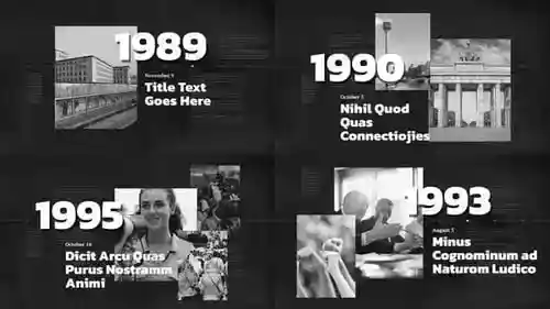 纪录片视频模板简单的时间轴黑白风格AE视频