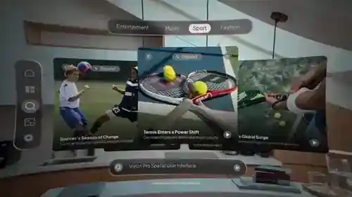 Vision Pro空间UI视频显示3d和apple AE视频