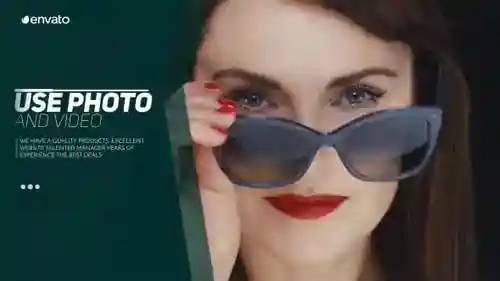 公司的大幅文字+图片展示AE视频