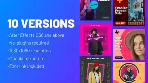 Instagram时尚帖子Vol.01抽象艺术和收藏AE视频