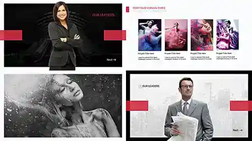 公司演示业务模板人物切换AE视频