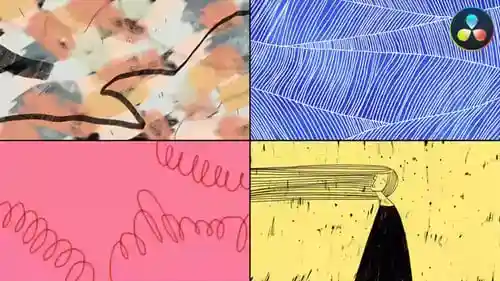 抽象艺术背景和手绘动画达芬奇模板