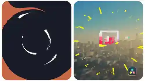 动态故障徽标动画模板元素徽标显示和数字失真达芬奇模板
