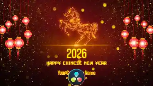金马和灯笼的节日农历新年庆祝活动农历新年达芬奇模板