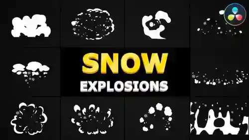卡通雪爆炸元素包冬季视频达芬奇模板