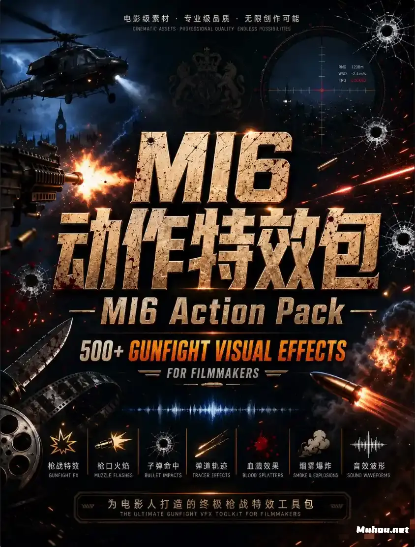 动作片创作者必备！MI6 Action Pack 一键拖拽，肾上腺素满格
