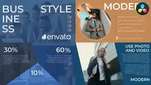 公司项目的现代企业业务演示幻灯片达芬奇模板