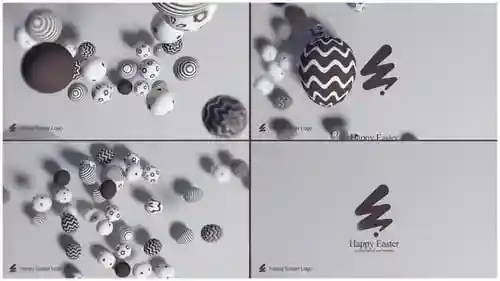 现代复活节开蛋器徽标显示标题动画徽标片头达芬奇模板