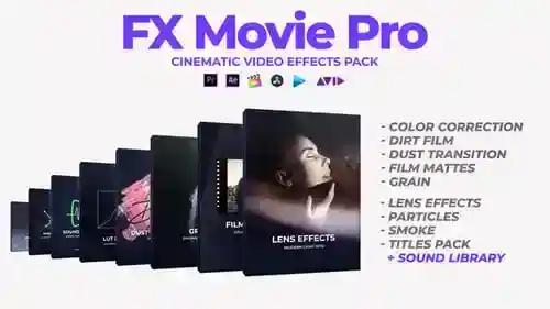 潮酷电影开头片头预告片宣传片视觉冲击AE视频的FX Movie Pro Pack