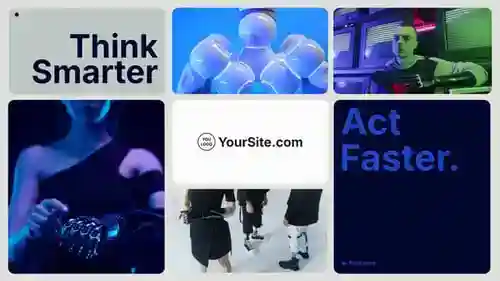 现代模块化业务促销，视频显示英尺。4k和机构AE视频
