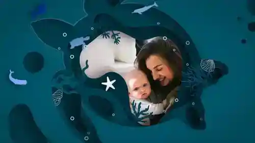 家庭照片幻灯片，视频显示英尺。专辑和海滩AE视频