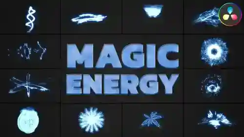 DaVinci Resolve的魔术能量元素，元素ft.Energy & VFX与DaVinci Resolve达芬奇模板兼容
