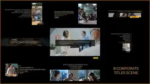 现代企业标题包，用于专业视频演示，标题英尺。企业和标题达芬奇模板
