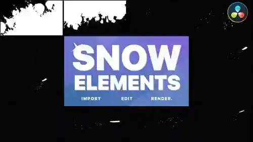神奇的冬季雪元素包与圣诞节动画和过渡，元素英尺雪和圣诞节达芬奇模板