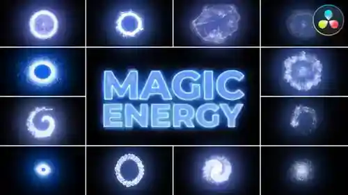 动态能量粒子VFX包，用于evens，Elements ft.Energy & glow达芬奇模板