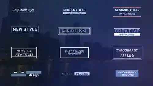 极简主义的动画标题包与干净的排版，标题英尺。极简主义的标题和动画文本达芬奇模板