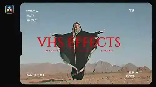VHS效果和复古滤镜与达芬奇解决达芬奇模板兼容