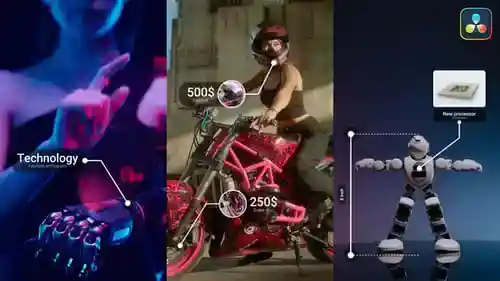 调出标题 | 达芬奇解决，信息图表金融时报。调出和动态图形与达芬奇解决达芬奇模板兼容