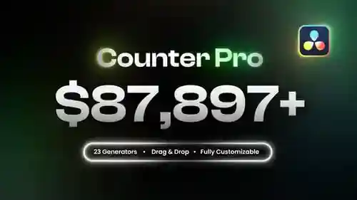 Counter Pro Toolkit-用于DaVinci Resolve，信息图表英尺。计数器和统计与DaVinci Resolve达芬奇模板兼容