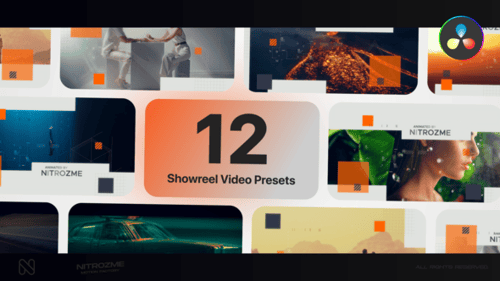 适用于达芬奇解决的Showreel排版卷02，视频显示英尺.showreel和动态图形与达芬奇解决达芬奇模板兼容
