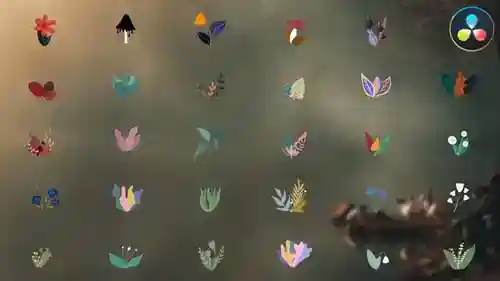 卡通花卉液态流体达芬奇模板，自然植物抽象转场动画